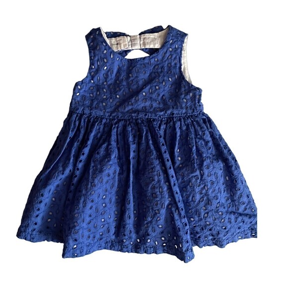 THE Children's Place Blue Eyelet Dress Size 6-9 Months - Picture 1 of 6